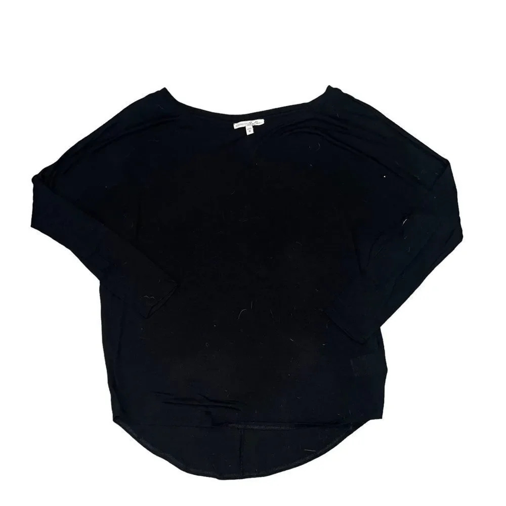 Express One Eleven Size XS Oversized Black Long Sleeve Scoop Neck Shirt